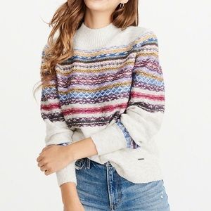 Abercrombie Fair Isle Mock Neck Sweater